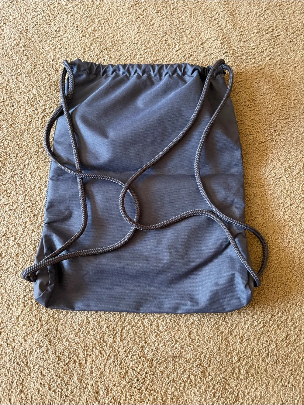adidas Gray Drawstring Backpack with Rose Gold Stripes - Picture 2 of 2